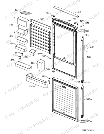 Взрыв-схема холодильника Husqvarna QRT4690W - Схема узла Door